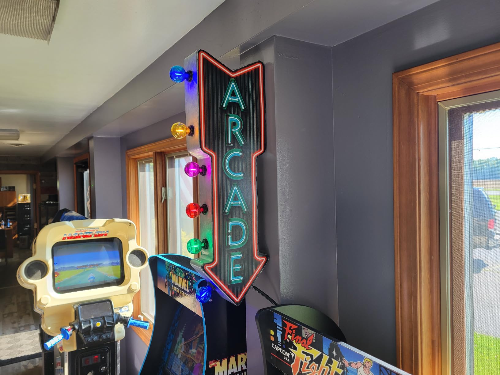 Game Room Double-Sided Marquee Sign With Vintage Print And LED Bulbs Retro Inspired Decor For The Home (25