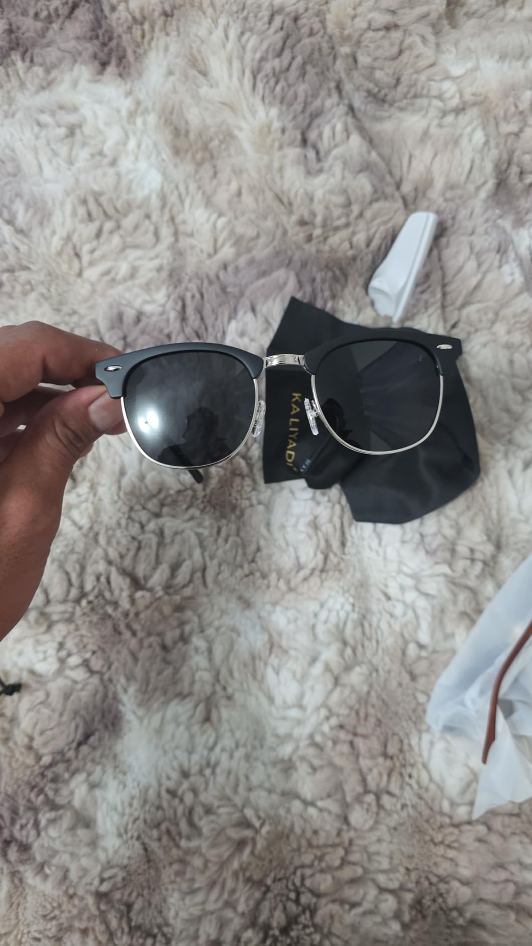 Polarized Sunglasses for Men and Women Semi-Rimless Frame Driving Sun glasses UV Blocking customer photo 2