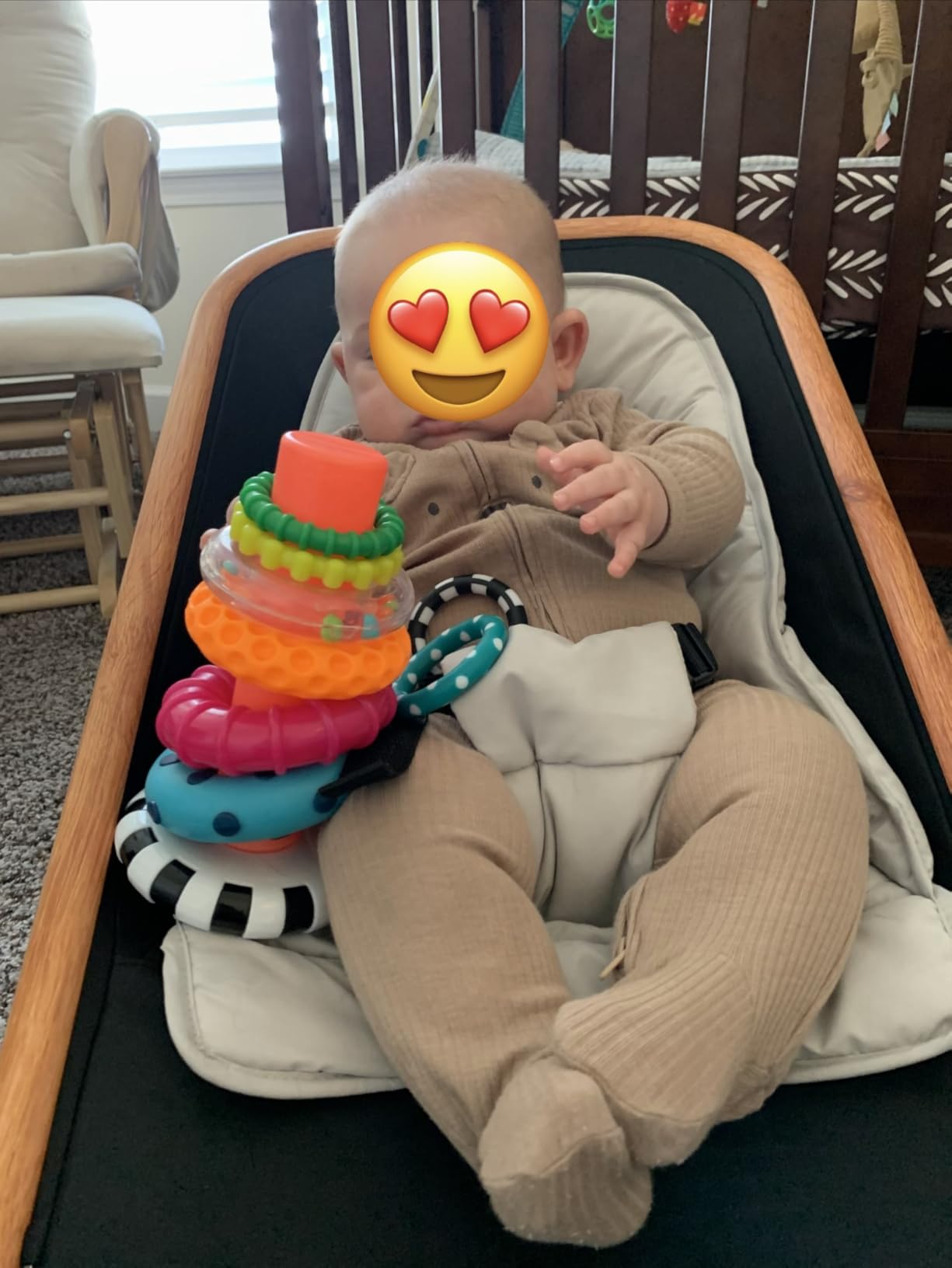 Sassy Stacks of Circles Stacking Ring STEM Learning Toy, Age 6+ Months, Multi, 9 Piece Set customer photo 2