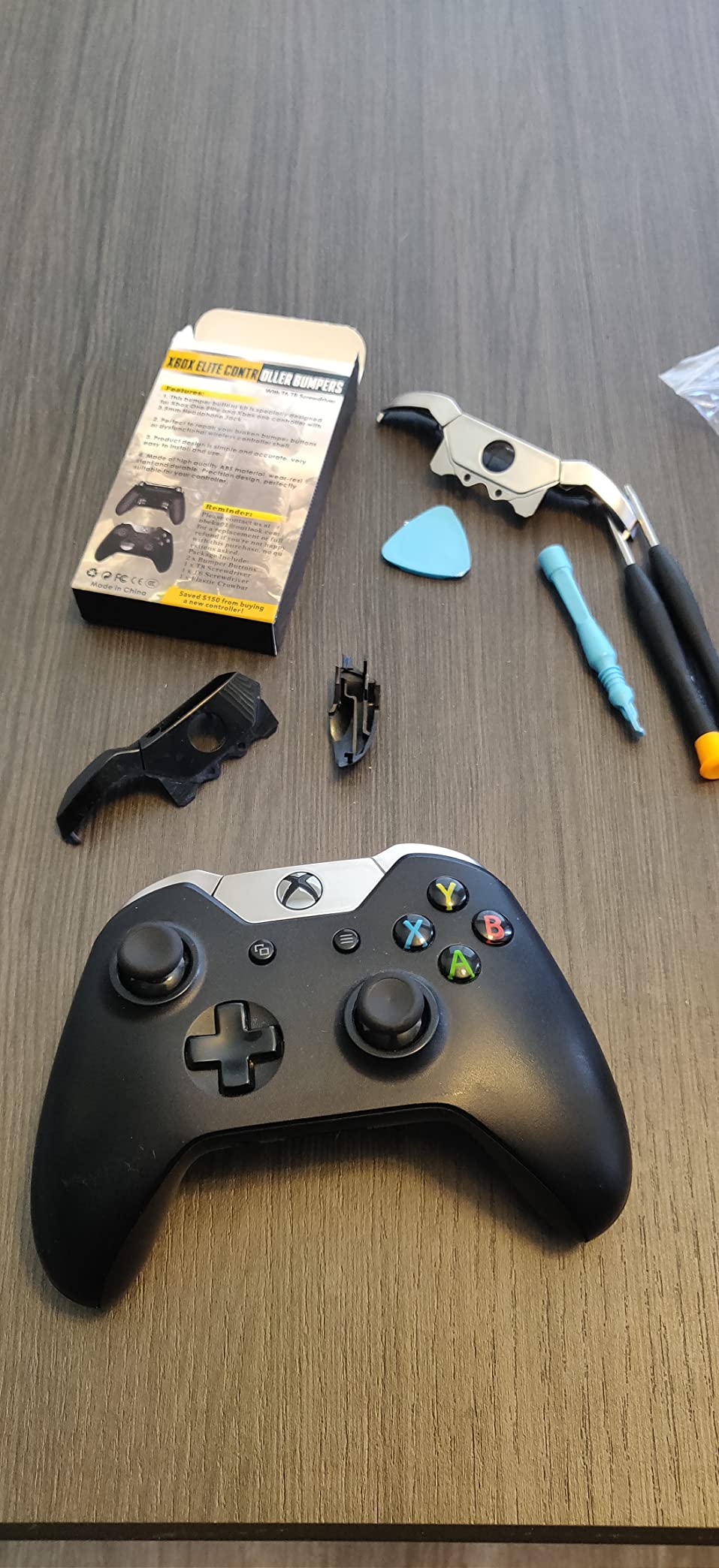 2 Pack Upgraded Bumpers Replacement LB RB Button Triggers Parts - Ultra Durable Version + T6 T8 Screwdriver Repair Kit Compatible with Xbox One Elite Controller customer photo 1
