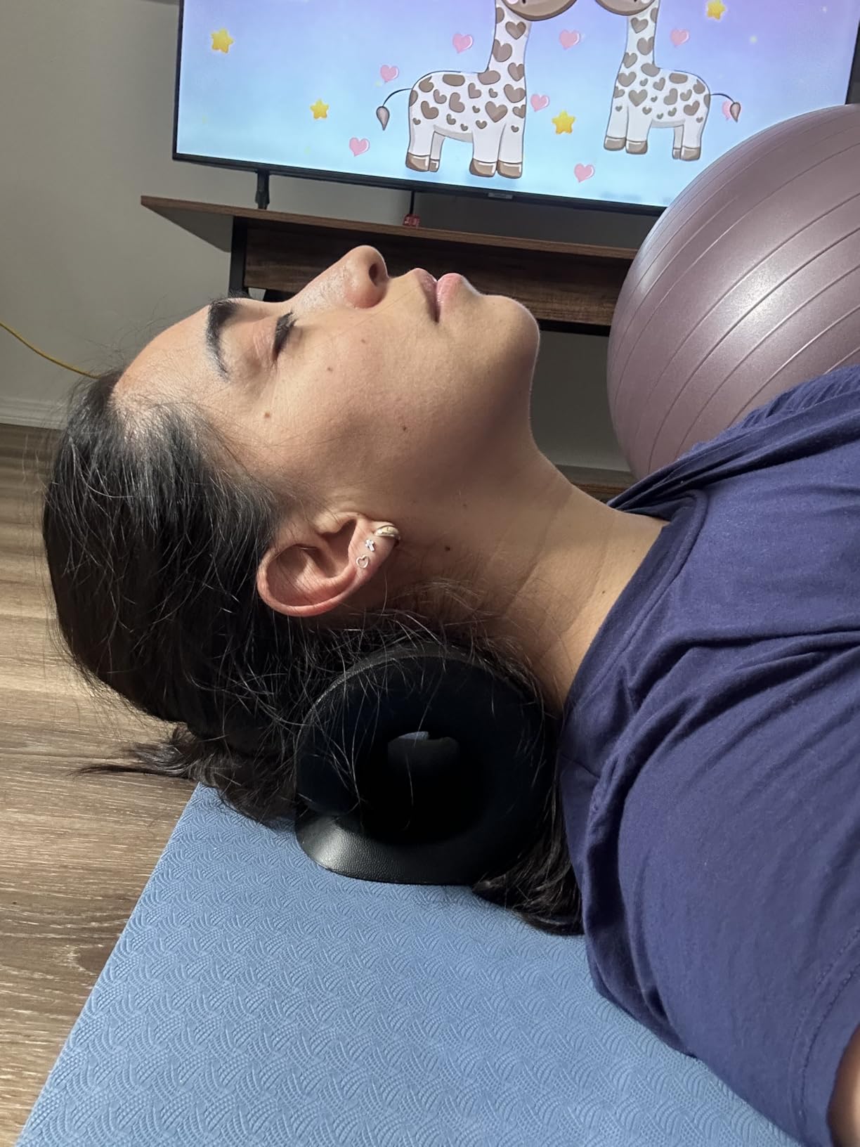 RESTCLOUD Neck and Shoulder Relaxer, Cervical Traction Device for TMJ Pain Relief and Cervical Spine Alignment, Chiropractic Pillow Neck Stretcher (Blue) customer photo 2