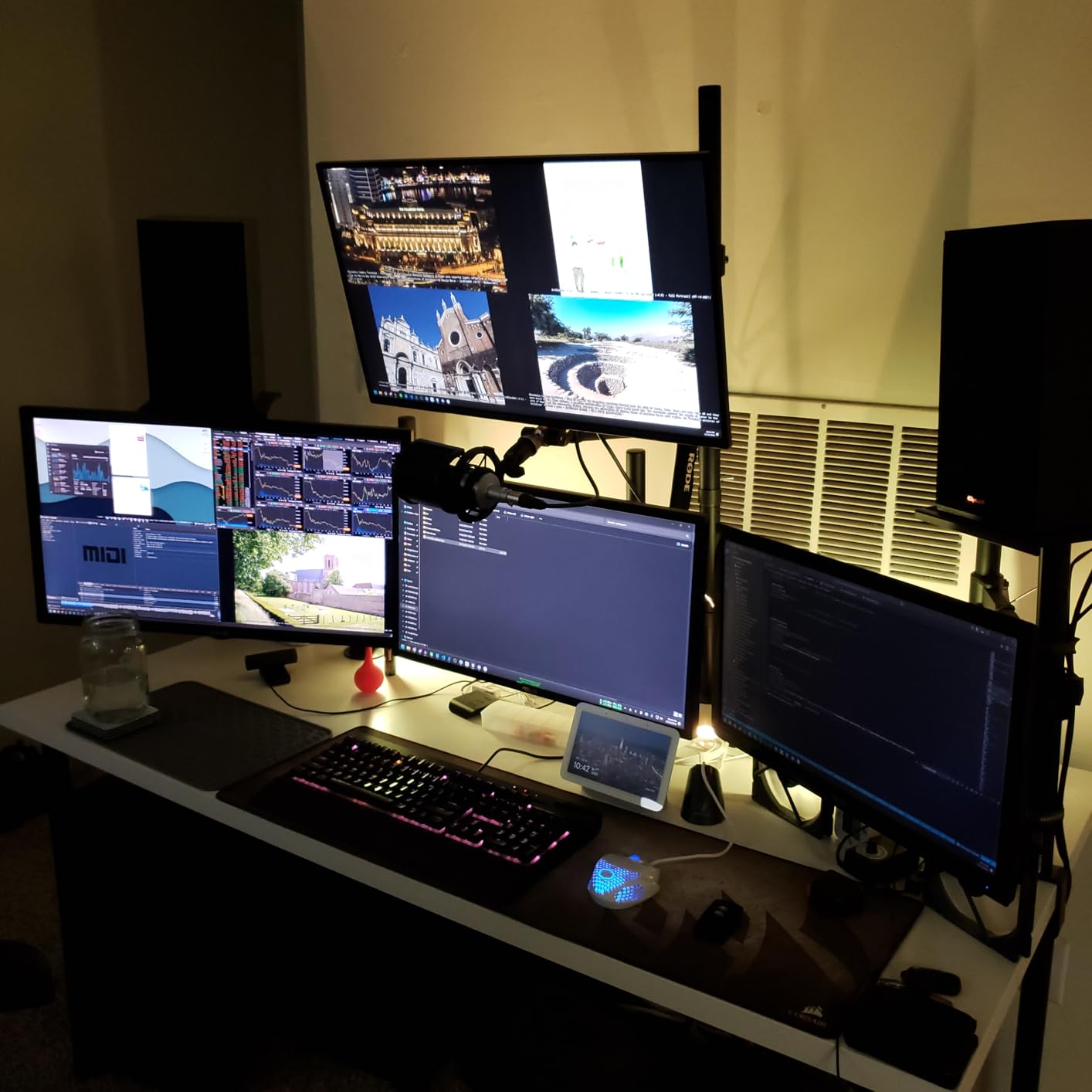 HUANUO Single Monitor Arm with 39 inch Extra-Tall Pole, Adjustable Computer Desk Mount for 13-32 inch Screens and up to 38 inch Ultrawide Screens, Hold 22 lbs, Monitor Stand with C-Clamp & Grommt Base customer photo 2