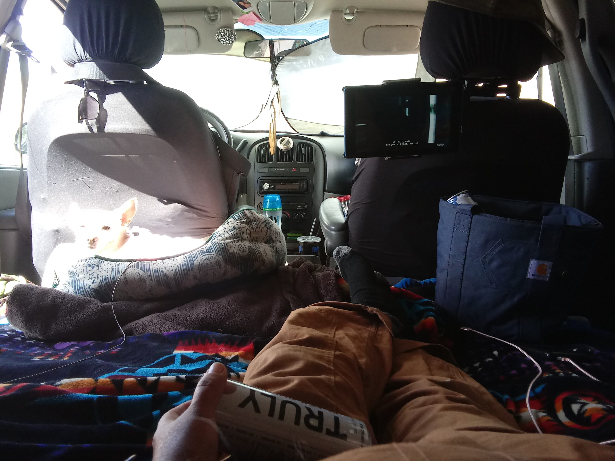 Tryone Car Headrest Tablet Holder Mount Stretchable Backseat Tablets Stand for Kids, Car Seat Mounts Compatible with iPad Pro 12.9 Air Mini, iPhone, Galaxy Tab, Switch, All 4.7-12.9'' Screen Devices customer photo 2