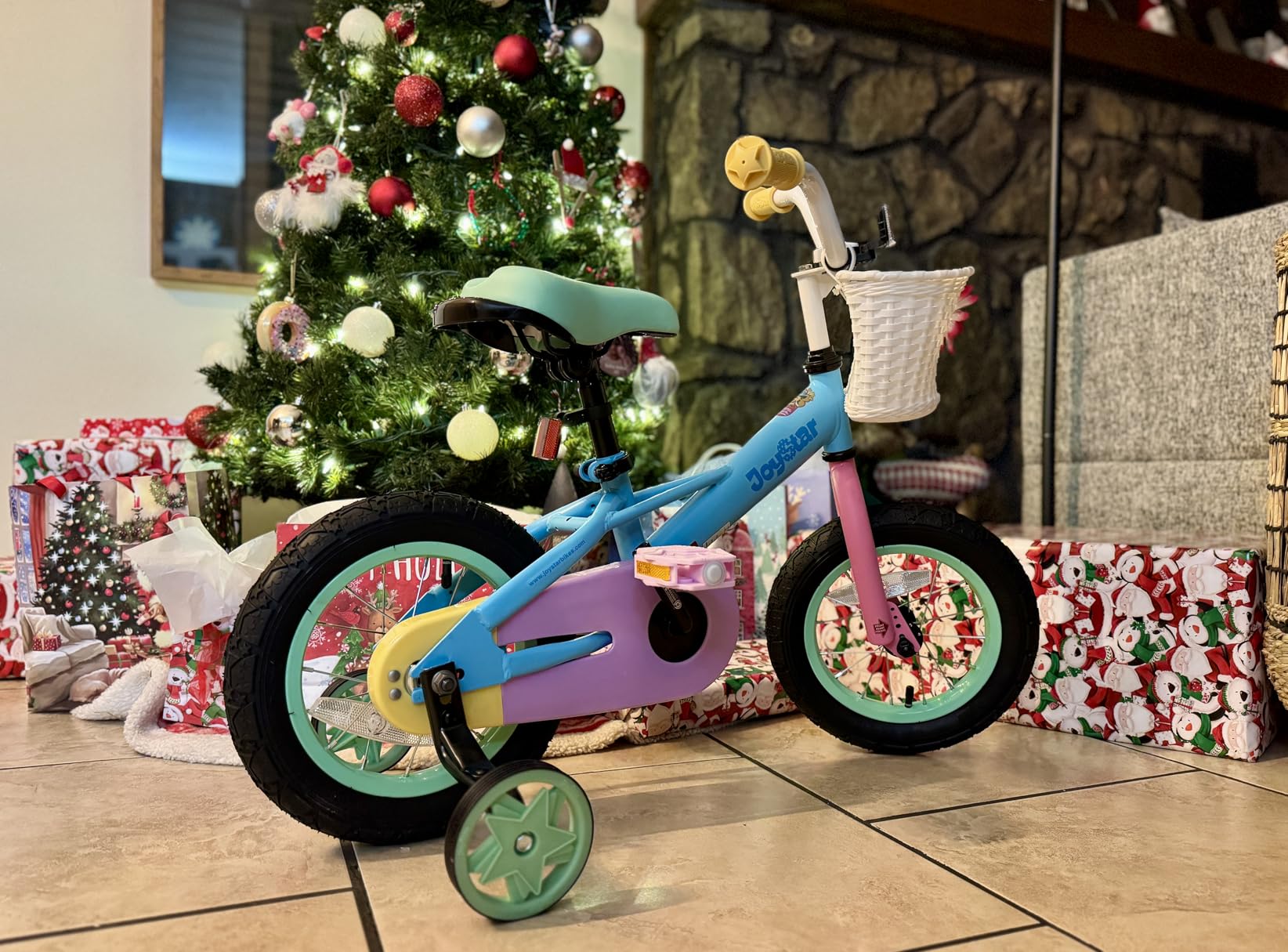 JOYSTAR 12 14 16 Inch Kids Bike for 2-7 Years Girls 33-53 Inch Tall, Toddler Girls Bike with Training Wheels, Rainbow Bikes, Children Bicycle, Macaroon customer photo 1