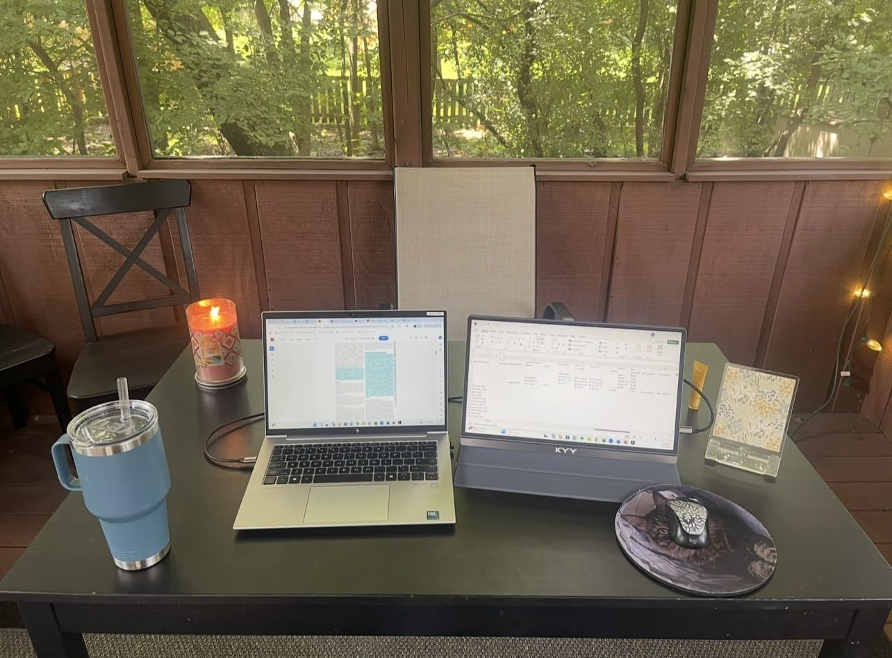 KYY Portable Monitor 15.6inch 1080P FHD USB-C, HDMI Computer Display HDR IPS Gaming Monitor w/Premium Smart Cover & Screen Protector, Speakers, for Laptop PC MAC Phone PS4 Xbox Switch customer photo 2