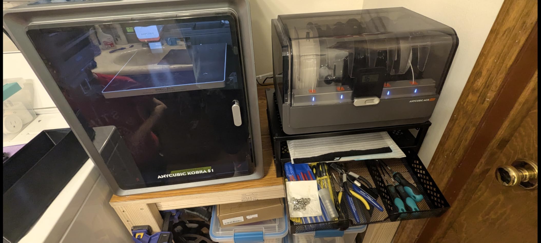 Simple Trending Desk Organizer and Accessories, 2 Tier Computer Metal Monitor Stand Riser with Drawer and Pen Holder for Laptop, Computer, iMac customer photo 1