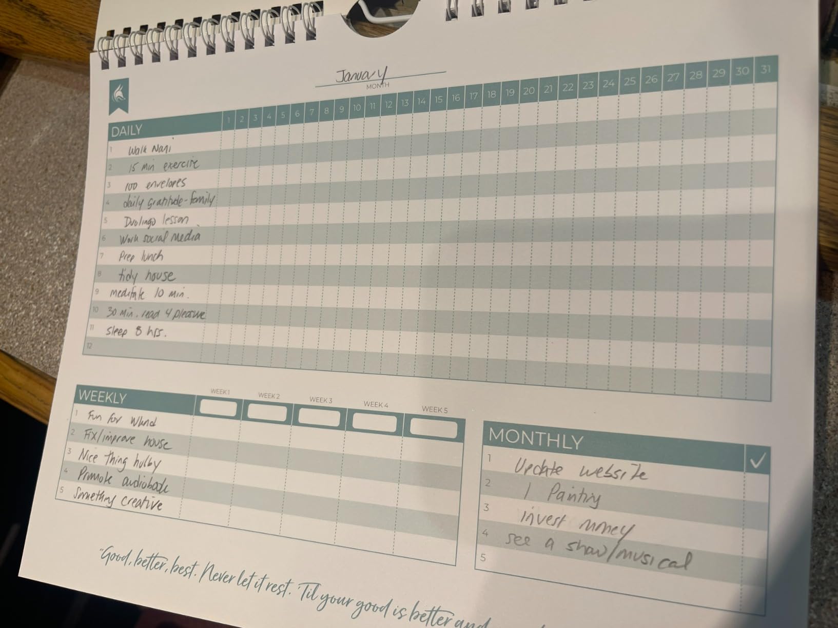 Clever Fox Habit Tracker Calendar - Inspirational Goal Tracker and Habit Calendar for Atomic Habits - Colorful Habit & Goal Planner Journal to Boost Productivity - 24 Months, 10 x 8 (Black) customer photo 1
