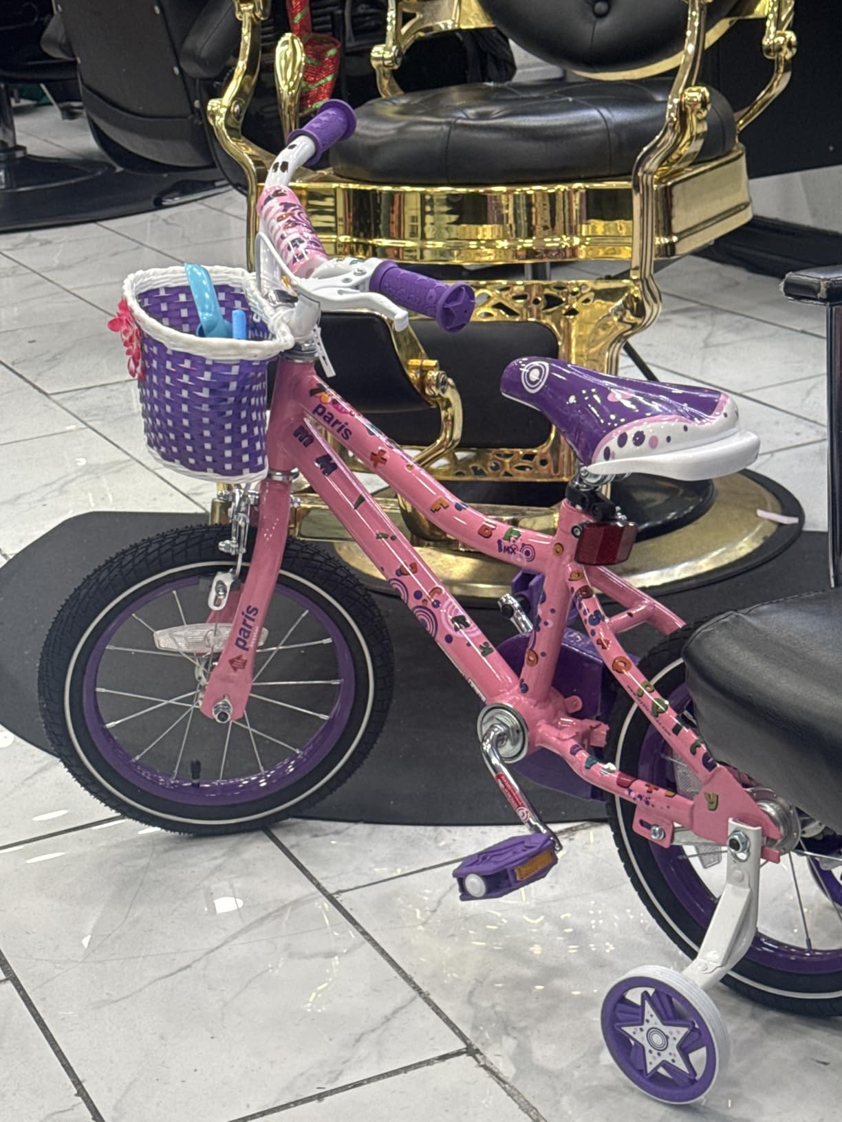 JOYSTAR Paris Girls Bike for Ages 3-8 Years Old, 14 16 18 Inch Kids Bike with Training Wheels, Basket and Handbrake, Multiple Colors customer photo 1