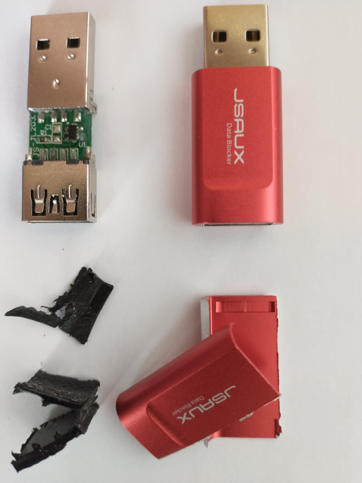 JSAUX USB Data Blocker, (4-Pack) USB A Defender Only for Quick Charge, Protect Against Juice Jacking, Refuse Hacking Provide Safe Charging- Red customer photo 1