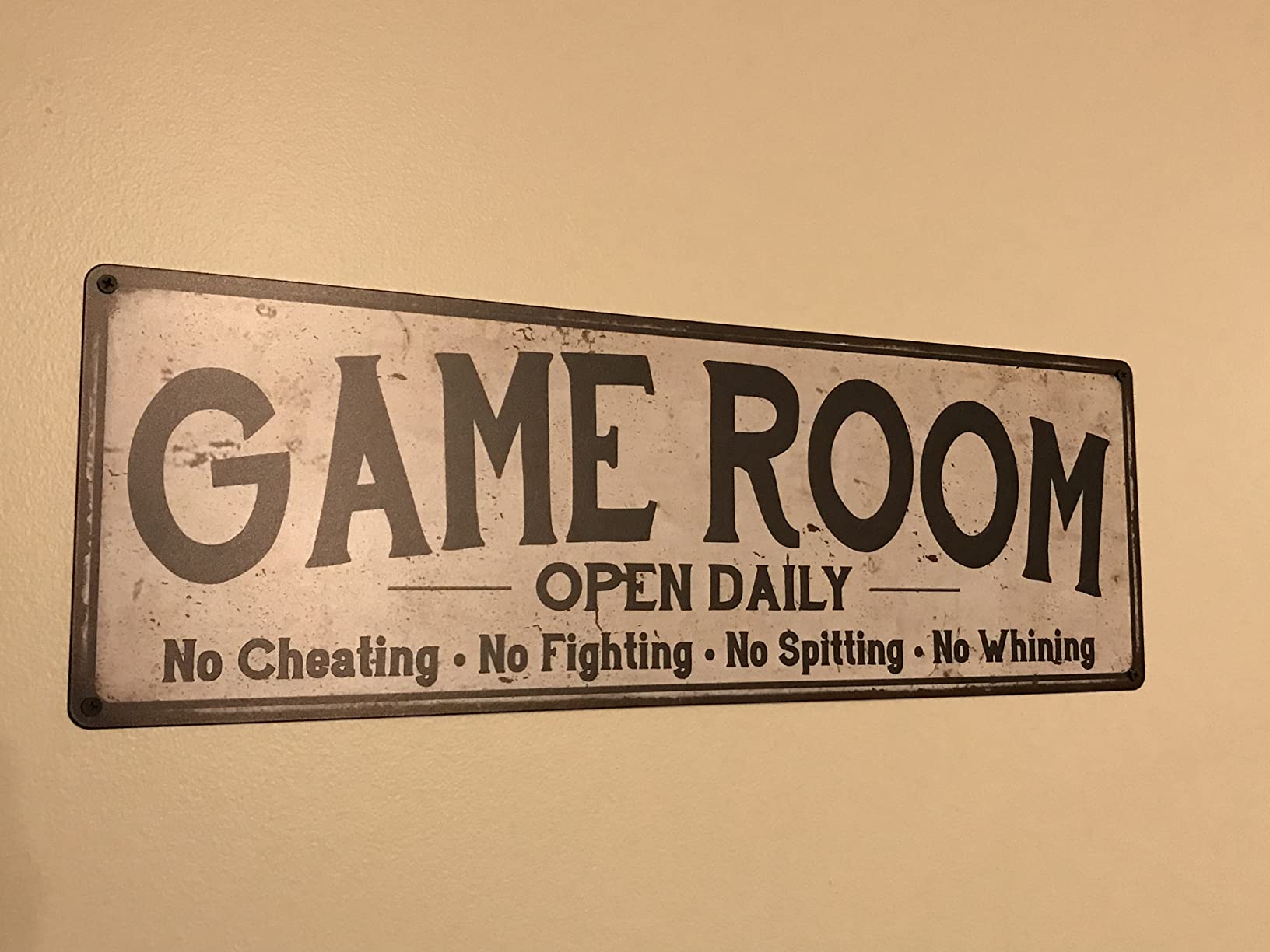 Game Room Sign Vintage Decor Wall Signs Gameroom Decorations Ideas Games Arcade Retro Gamer Wall Art Gaming Retro Gift 6 x 18 High Gloss Metal customer photo 1