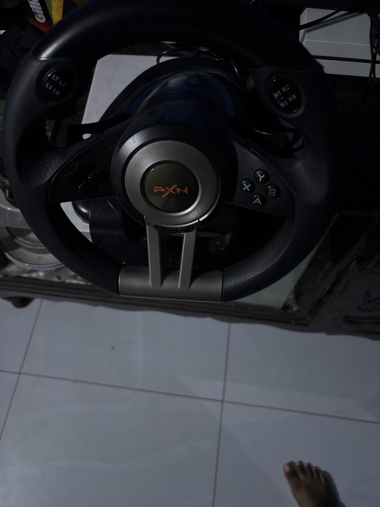 PXN Steering Wheel V3II 180° PC Gaming Racing Wheel Driving Wheel, with Linear Pedals and Racing Paddles for PC, PS4, Xbox One, Xbox Series X|S, and Switch - Black customer photo 2