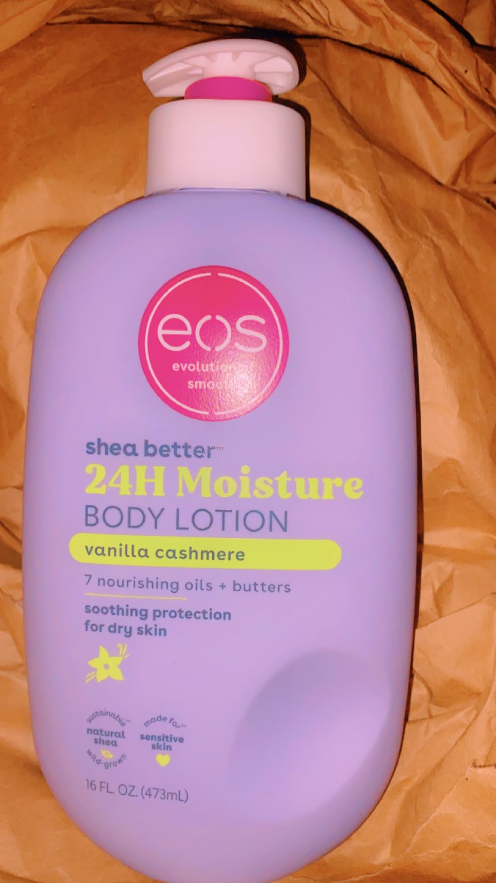 eos Shea Better Body Lotion Vanilla Cashmere, 24-Hour Moisture Skin Care, Lightweight & Non-Greasy, Natural Shea, Vegan, Vanilla Body Lotion, 16 fl oz customer photo 1