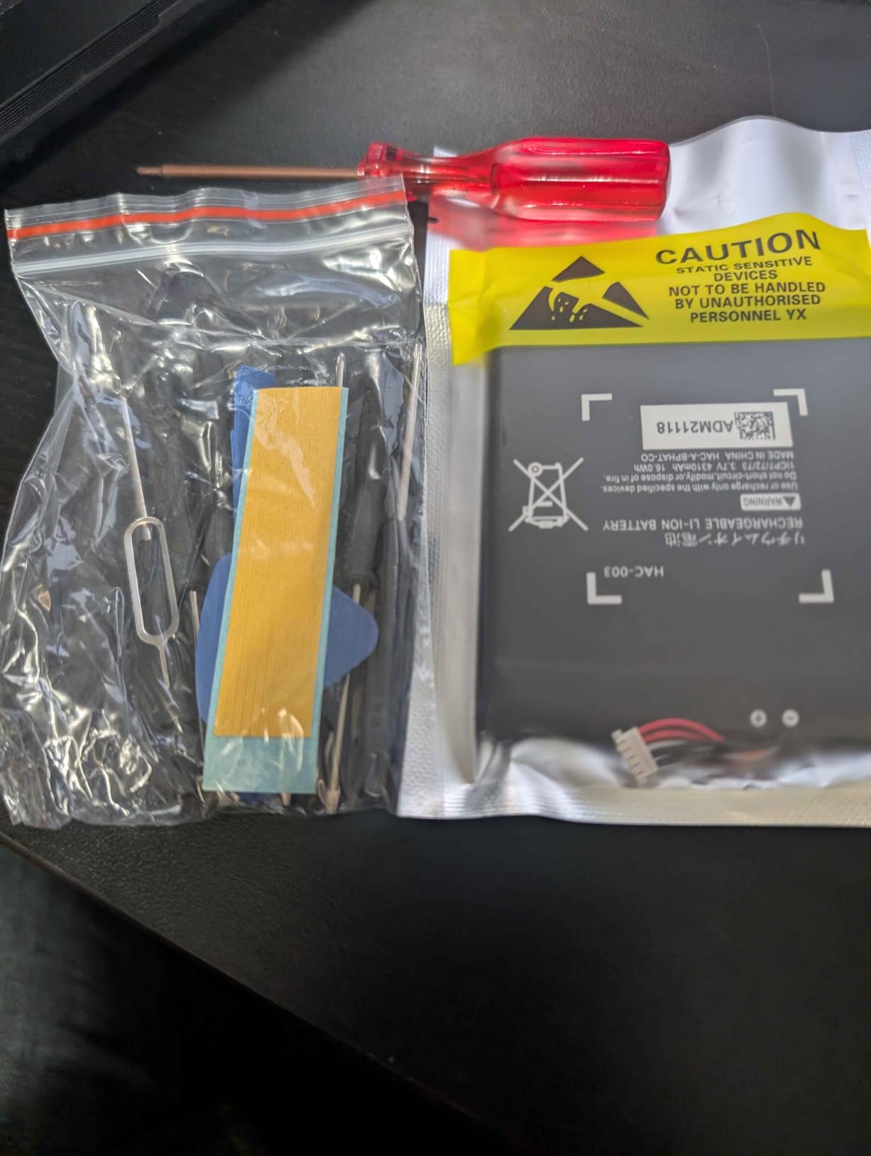 WUHAO HAC-003 Battery Switch Battery Replacement for Nintendo Switch OLED Game Console 2017 HAC-003 HAC-001 with Adhesive Tape Tool Repair Kit customer photo 1