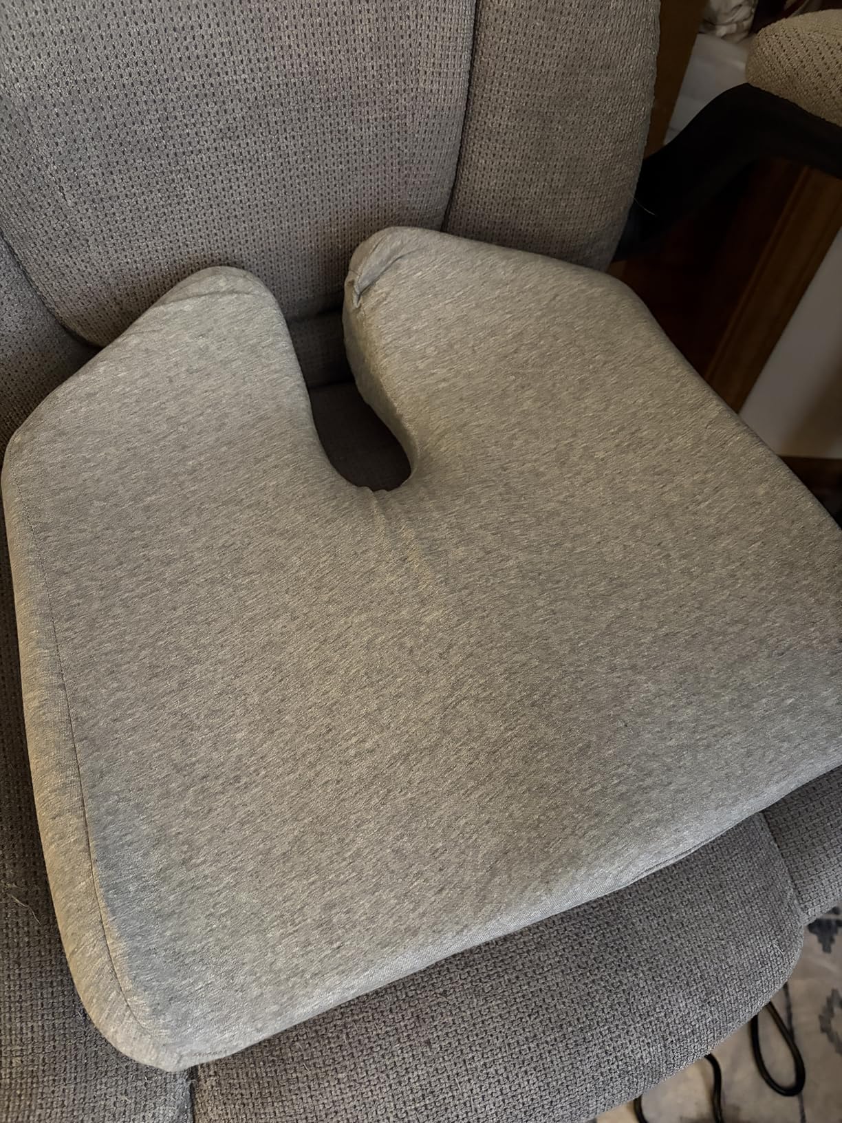 C CUSHION LAB Patented Pressure Relief Seat Cushion for Long Sitting Hours on Office/Home Chair, Car, Wheelchair - Extra-Dense Memory Foam for Hip, Tailbone, Coccyx, Sciatica - Light Grey customer photo 1