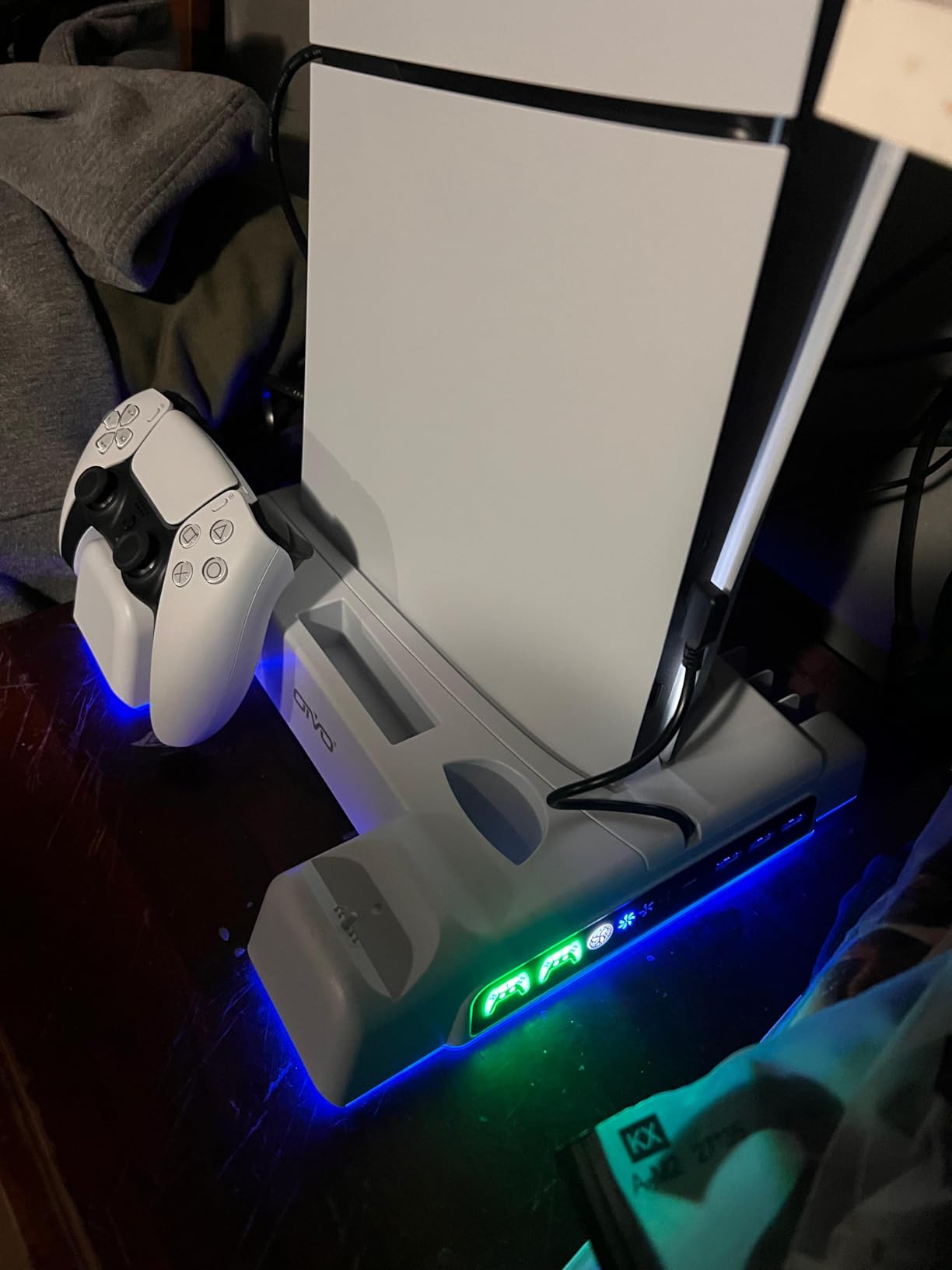 PS5/Slim/Pro Stand and Cooling Station with LED Controller Charging Station for PlayStation 5 Console, Controller Charger, Cooling Stand, PS5/Slim/Pro Accessories Kit with 3 Level Cooler Fan customer photo 1