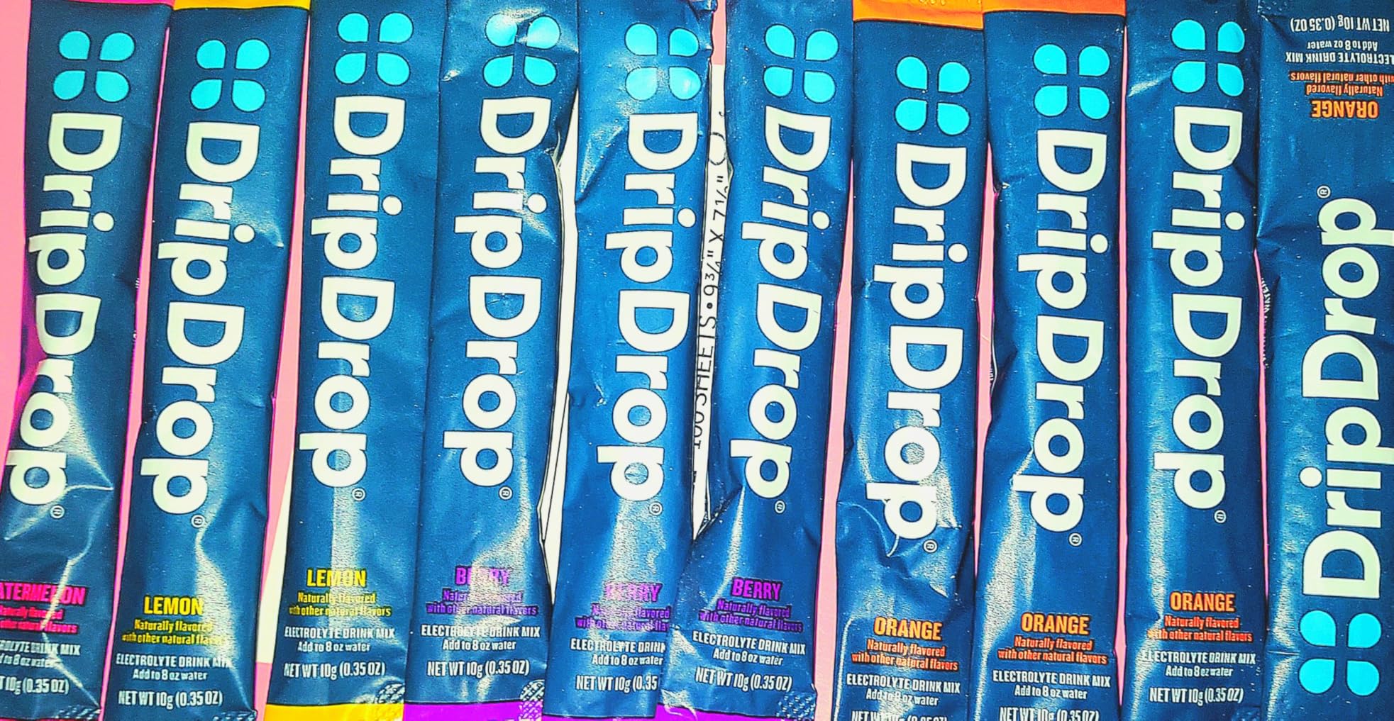 DripDrop Hydration Packets - Bold Variety Pack - Single Serve Electrolytes Powder Drink Mix - Watermelon, Berry, Lemon, Orange - Non-GMO, Gluten Free, Vegan - 16 Sticks customer photo 2