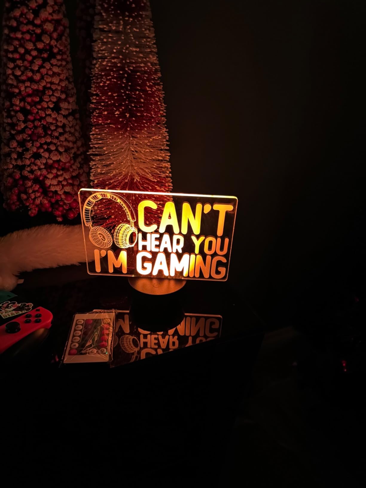 YuanDian Can't Hear You I'm Gaming Night Light, Headset Graphic Video Games Gamer Gift Funny 3D Illusion Lamp 16 Colors Changing Touch & Remote Control for Men Gamers Teenagers and Kids customer photo 2