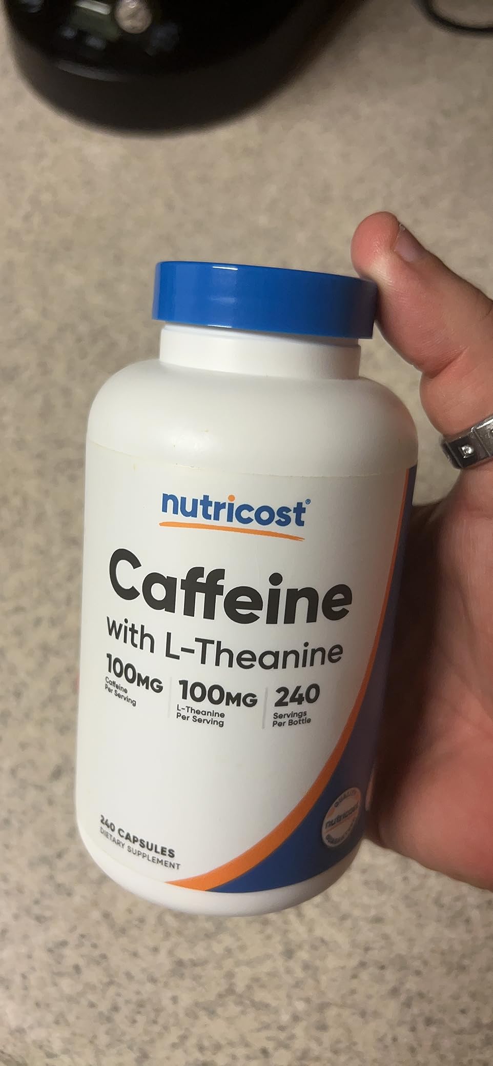 Nutricost Caffeine with L-Theanine, 100mg of Each, 240 Capsules, 240 Servings - Non-GMO and Gluten Free customer photo 1