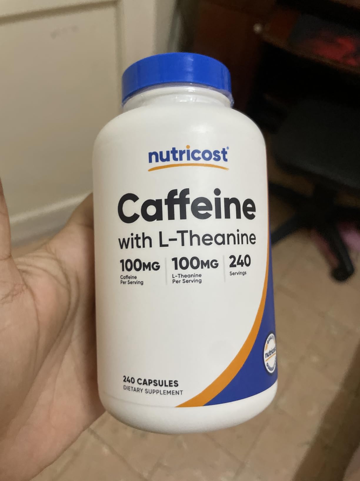 Nutricost Caffeine with L-Theanine, 100mg of Each, 240 Capsules, 240 Servings - Non-GMO and Gluten Free customer photo 2