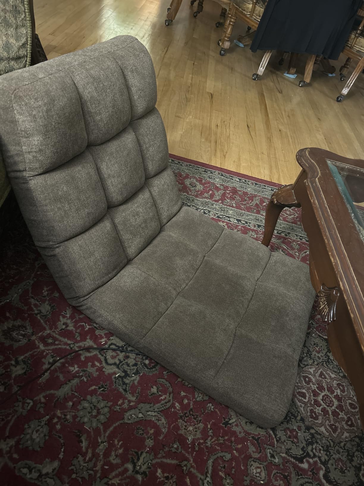 Yaheetech Padded Floor Chair with Back Support, Lounge Chairs Armless Meditation Cushion with Memory Foam, Adults Video Gaming Sofa Chair with Adjustable Backrest Floor Seating, Gray, 2pcs customer photo 2