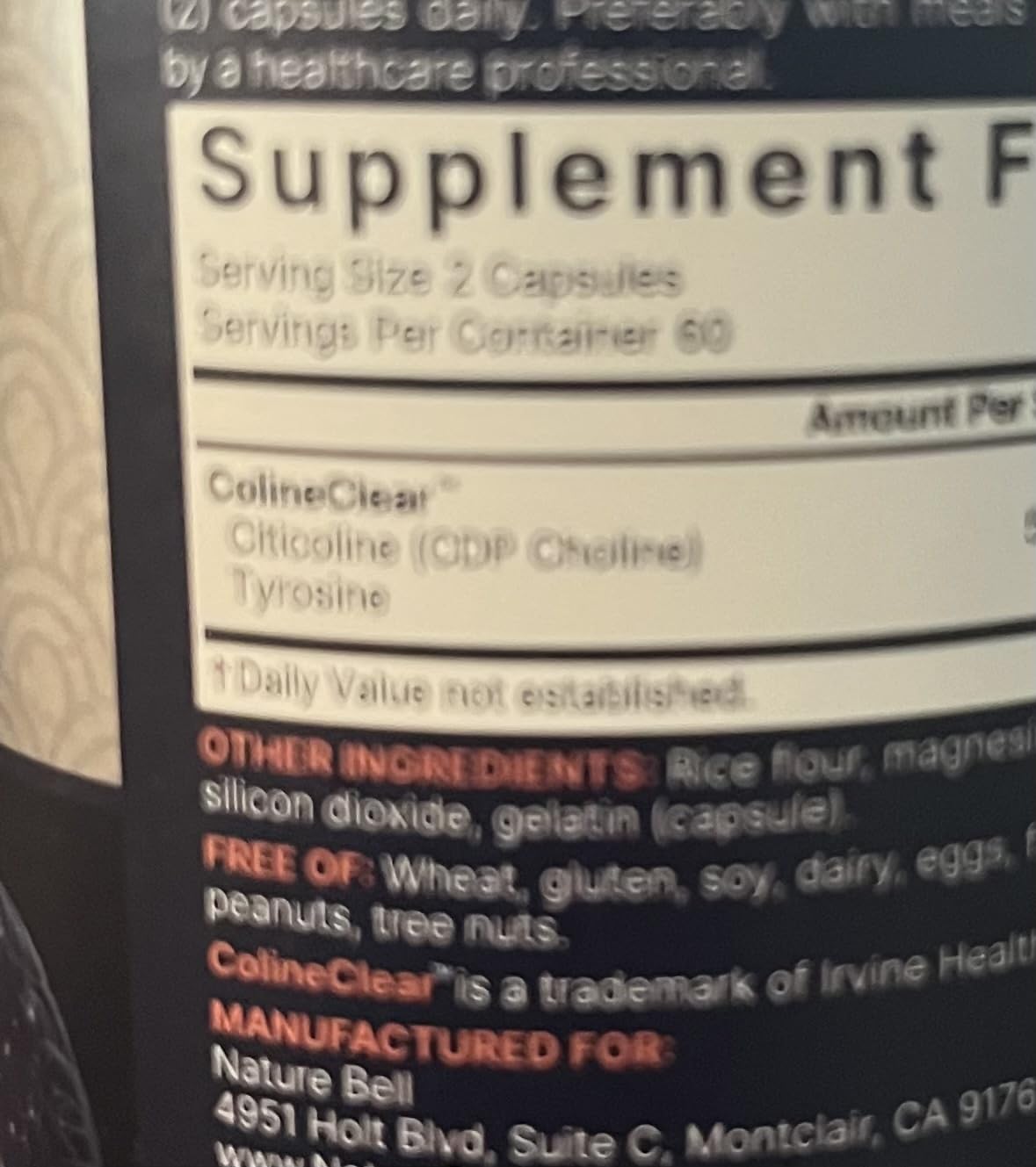 NatureBell Citicoline 500mg - 120 Capsules - Brain Function Support for Adults - Memory & Focus Aid with CDP Choline & Tyrosine - Fast-Absorbing Formula* - Non-GMO & Gluten-Free customer photo 2