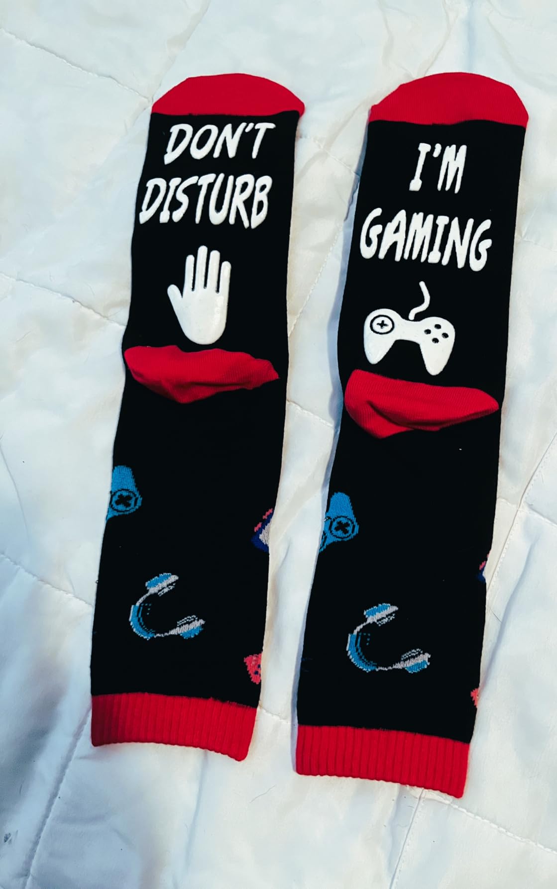 Do Not Disturb I'm Gaming Socks, Men Gifts for Men Teen Boys Dad Son Kid St Patricks Day Father Mothers Day Socks Gifts customer photo 1