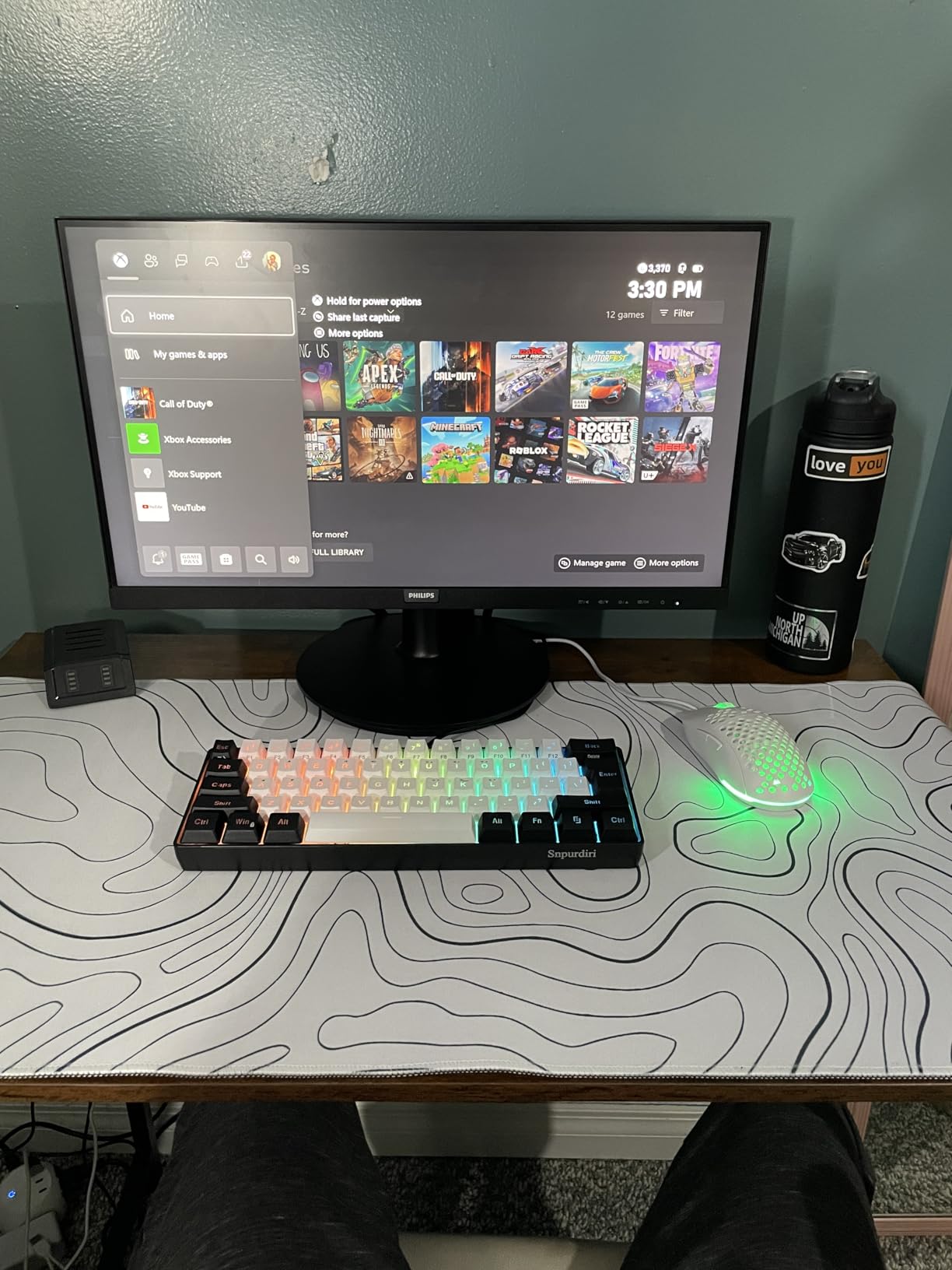 Snpurdiri 60% Wired Gaming Keyboard, 61 Keys RGB Backlit Ultra-Compact Small Gaming Keyboard, for PC/Mac Gamer, Typist, Travel, Easy to Carry on Business Trip(Black-White) customer photo 1