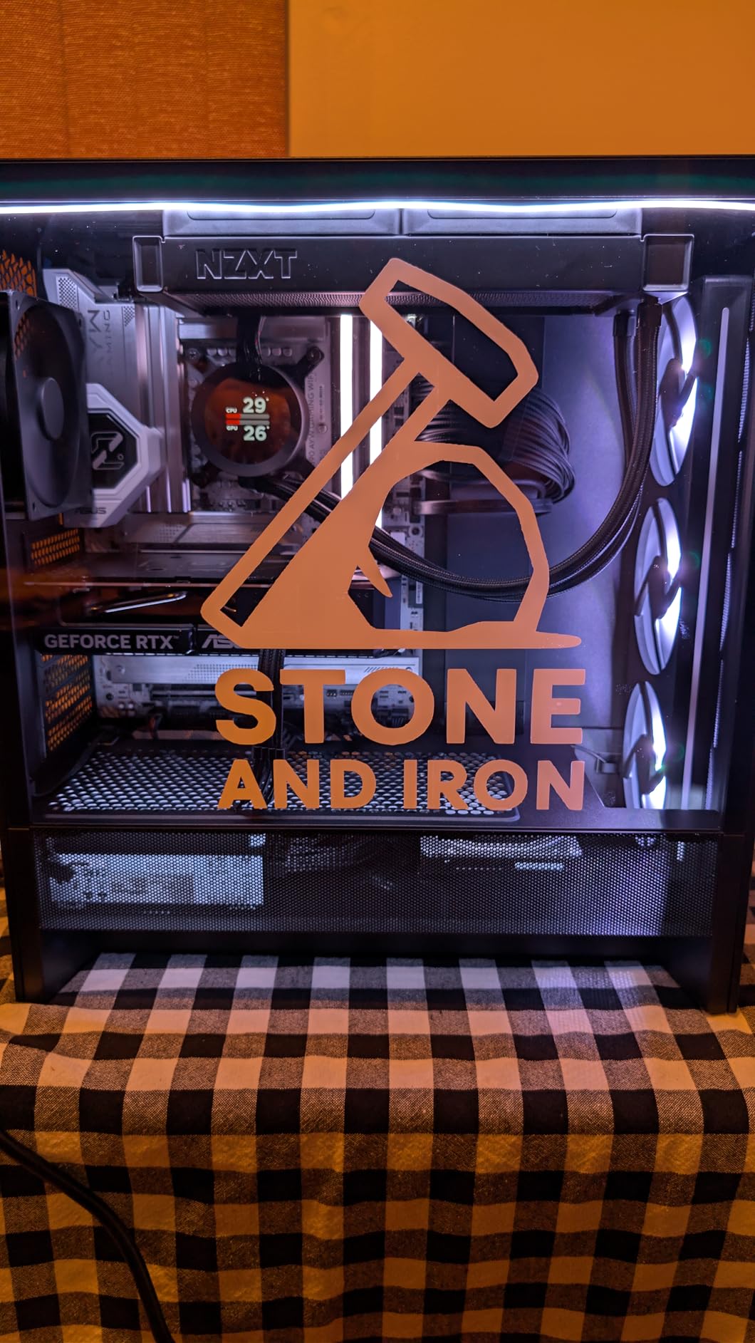 NEON Addressable RGB PC LED Strip, 2x15.7inch WS2812 RGB Rainbow Magnetic ARGB Strip for 5V 3-pin Aura SYNC, Gigabyte RGB Fusion, MSI Mystic Light Sync, with 12pcs Strong Magnetic Brackets customer photo 2