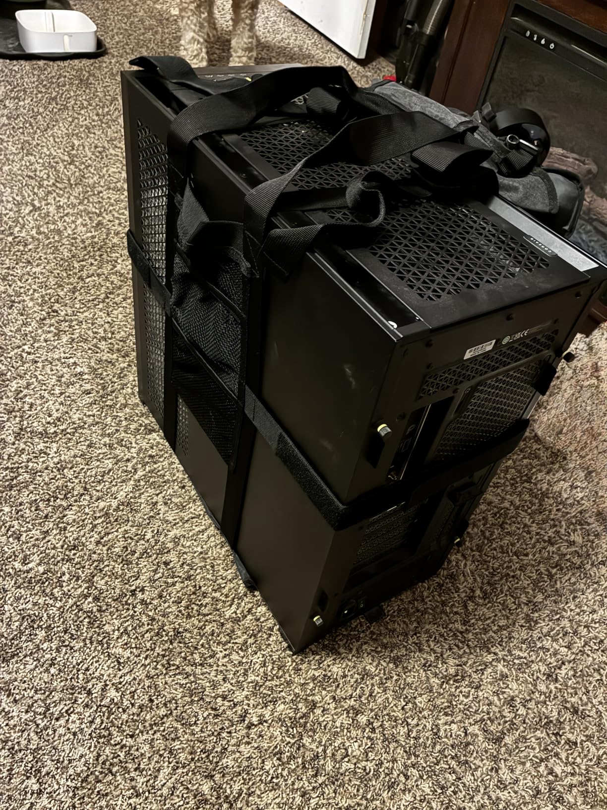 Trunab PC Tower Carrying Strap with Handle, Desktop Carrying Case with Pockets for Keyboard, Cable and Computer Accessories, Ideal for Transporting On The Go (Patented Design) customer photo 1