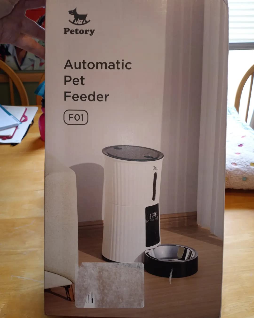 Petory Timed Automatic Cat Feeders - 4L Programable Dry Food Dispenser for Cats and Small Medium Dogs 6 Meals with Desiccant Bag Dual Power Supply 10S Voice Recorder customer photo 2