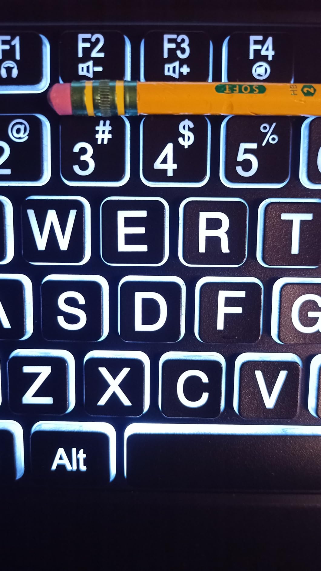 Large Print Backlit Keyboard, USB Wired Computer Keyboard, Full Size Keyboard with White Illuminated LED Compatible for Windows Desktop, Laptop, PC, Gaming, Black customer photo 1