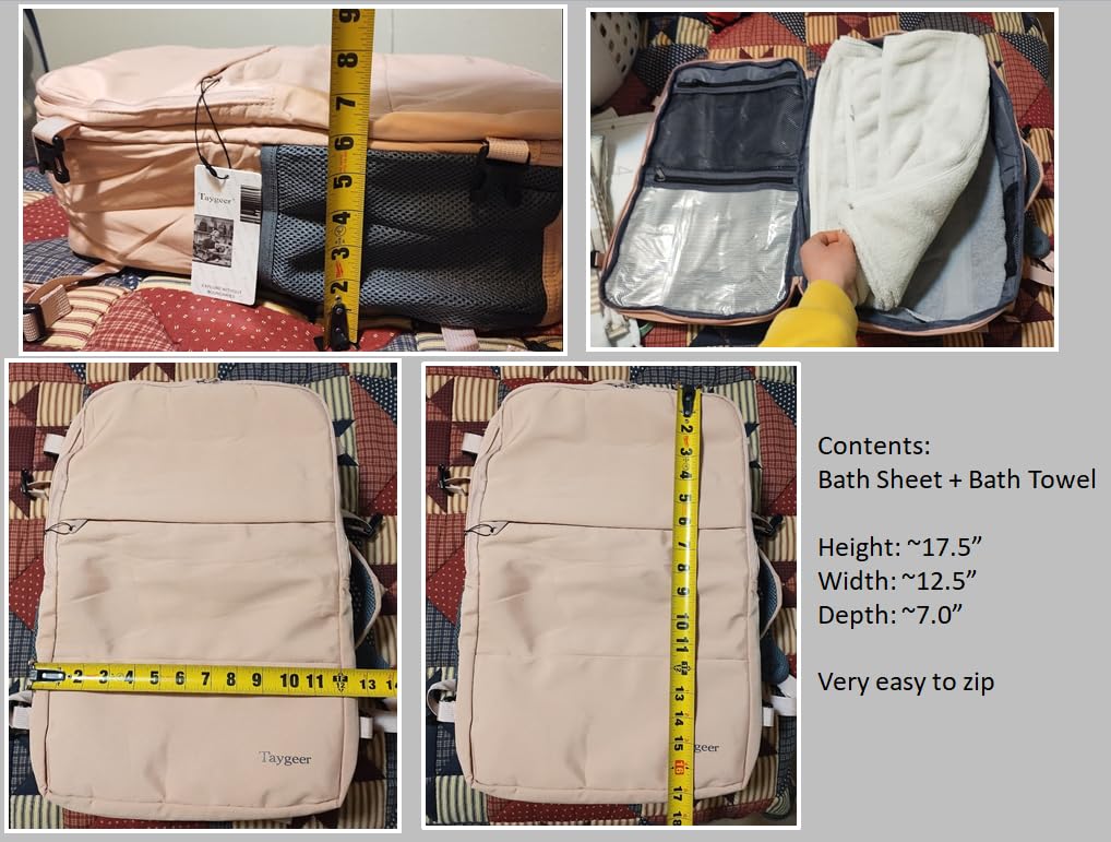 Taygeer Travel Backpack for Women, Carry On Backpack with USB Charging Port & Shoe Pouch, TSA 15.6inch Laptop Mochila Flight Approved, Nurse Bag Casual Daypack for Weekender Business Hiking, Pink customer photo 2