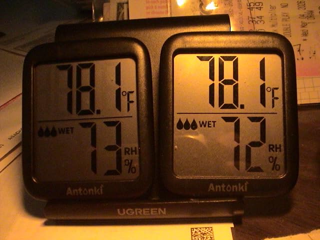 Antonki 2 Pack Room Thermometer for Home, Hygrometer Indoor Humidity Meter Gauge, Digital Temperature and Humidity Sensor Monitor for House, Terrarium, Incubator, Greenhouse - Battery Included customer photo 2