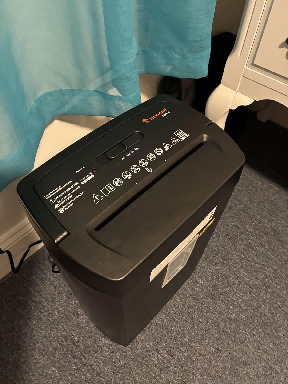 Bonsaii 12-Sheet Cross Cut Paper Shredder, 5.5 Gal Home Office Heavy Duty Shredder for Paper, Credit Card, Mail, Staples, with Transparent Window, High Security Level P-4 (C275-A) customer photo 2