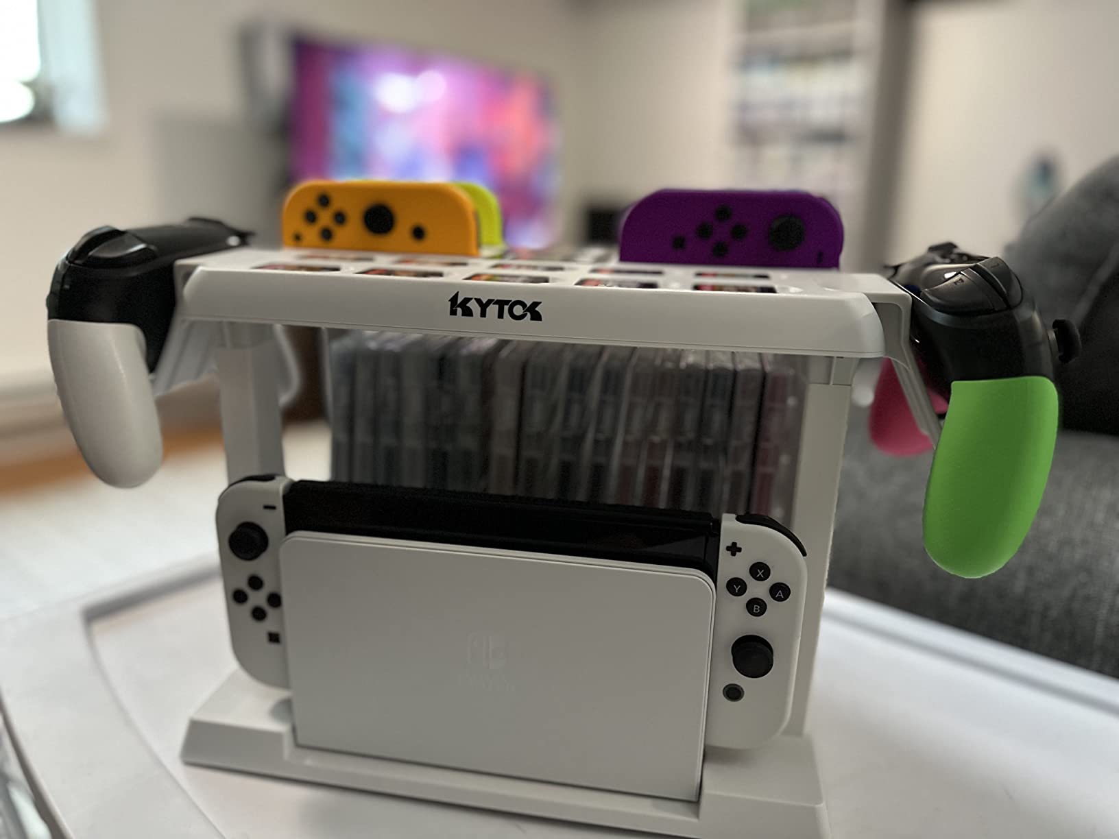 Switch Organizer Station with Controller Charger, Charging Dock for Nintendo Switch & OLED Joycons, Storage for Games, TV Dock, Pro Controller customer photo 1