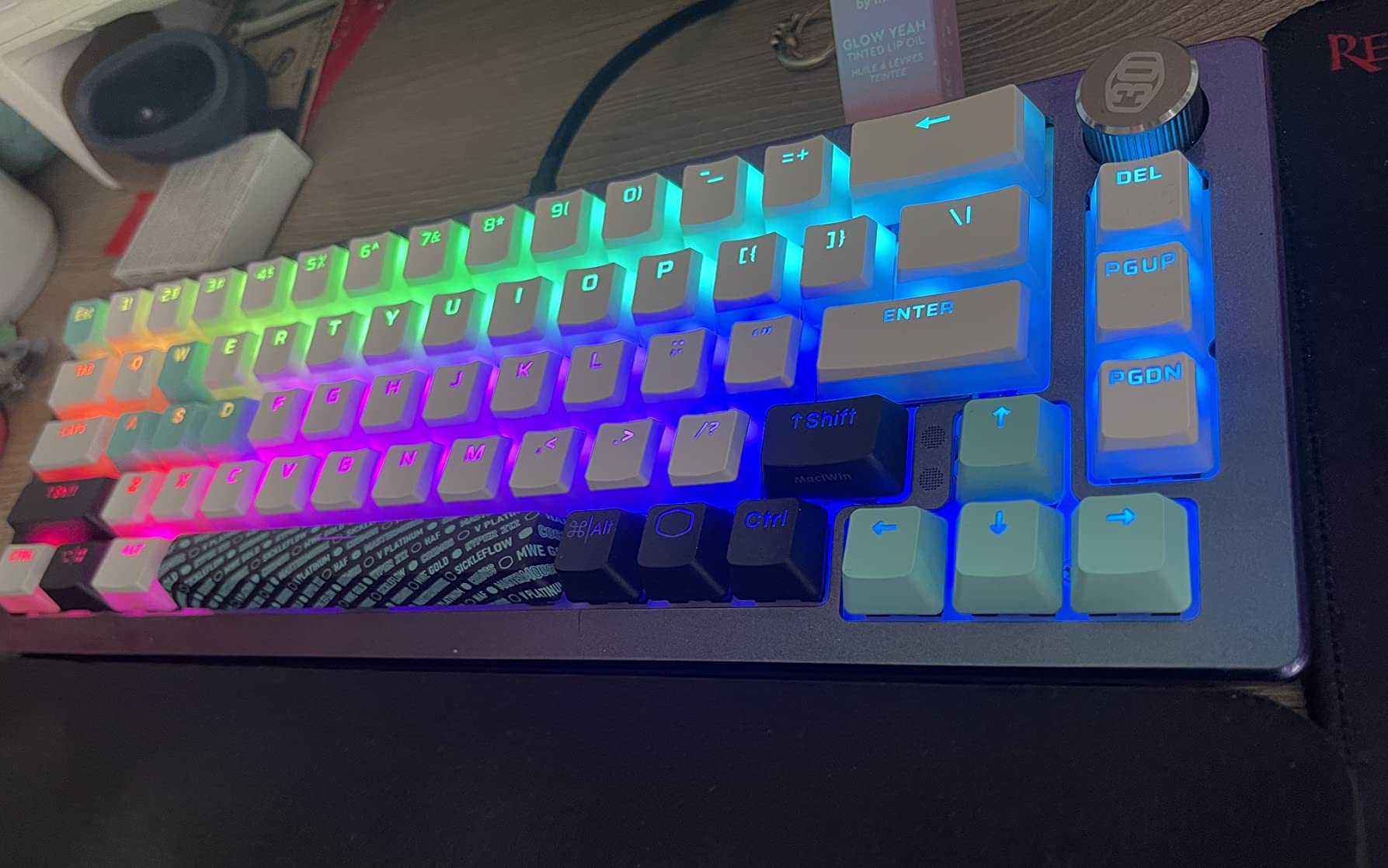 CK721 65% Hybrid Wireless 2.4GHz/Bluetooth Space Gray Mechanical Gaming Keyboard, Linear Red Switches, Customizable RGB, Ergonomic Design, 3-Way Dial customer photo 1