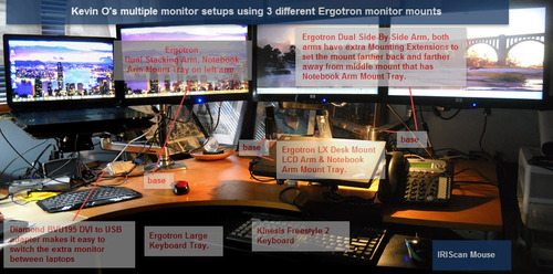 Ergotron LX Vertical Stacking Dual Monitor Arm, VESA Desk Mount - for 2 Monitors Up to 40 Inches, 7 to 22 lbs Each - Tall Pole, Matte Black customer photo 2
