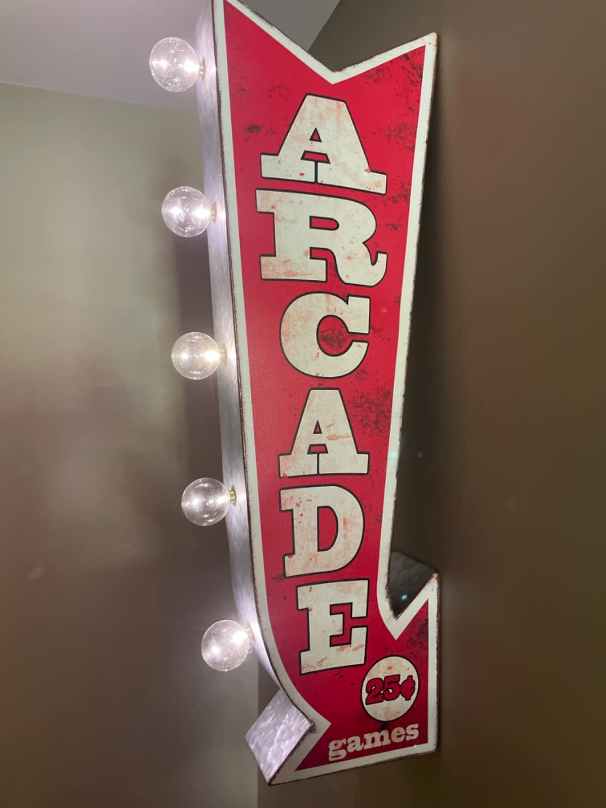 Arcade Games Vintage Inspired Double-Sided Marquee LED Sign Retro Wall Dcor for the Home, Game Room, Bar, Man Cave, Garage, or Bedroom (26