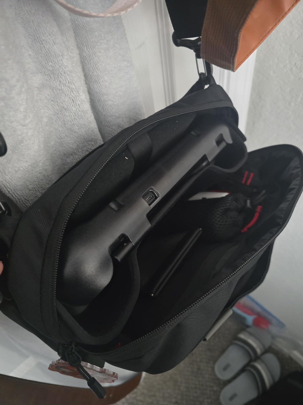 tomtoc Carrying Case for Steam Deck/OLED/Nintendo Switch 2/Rog Xbox Ally X, Storage Portable Bag, Protective Shoulder Bag with Pockets Fit Console, AC Adapter, Dock, Compact Pack for Daily Use, Travel customer photo 2