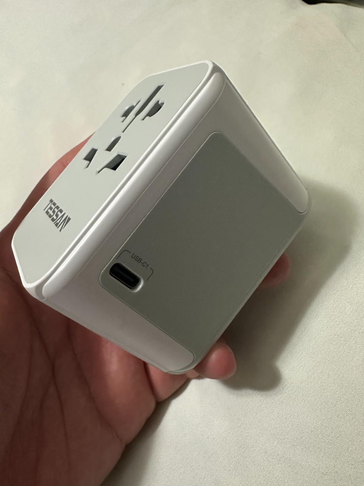 TESSAN Universal Travel Adapter 28W, International Power Adapter with 3 USB C 2 USB A Charging Ports, Worldwide Plug Adaptor for US to European UK Italy Ireland New Zealand (Type C G A I) customer photo 2