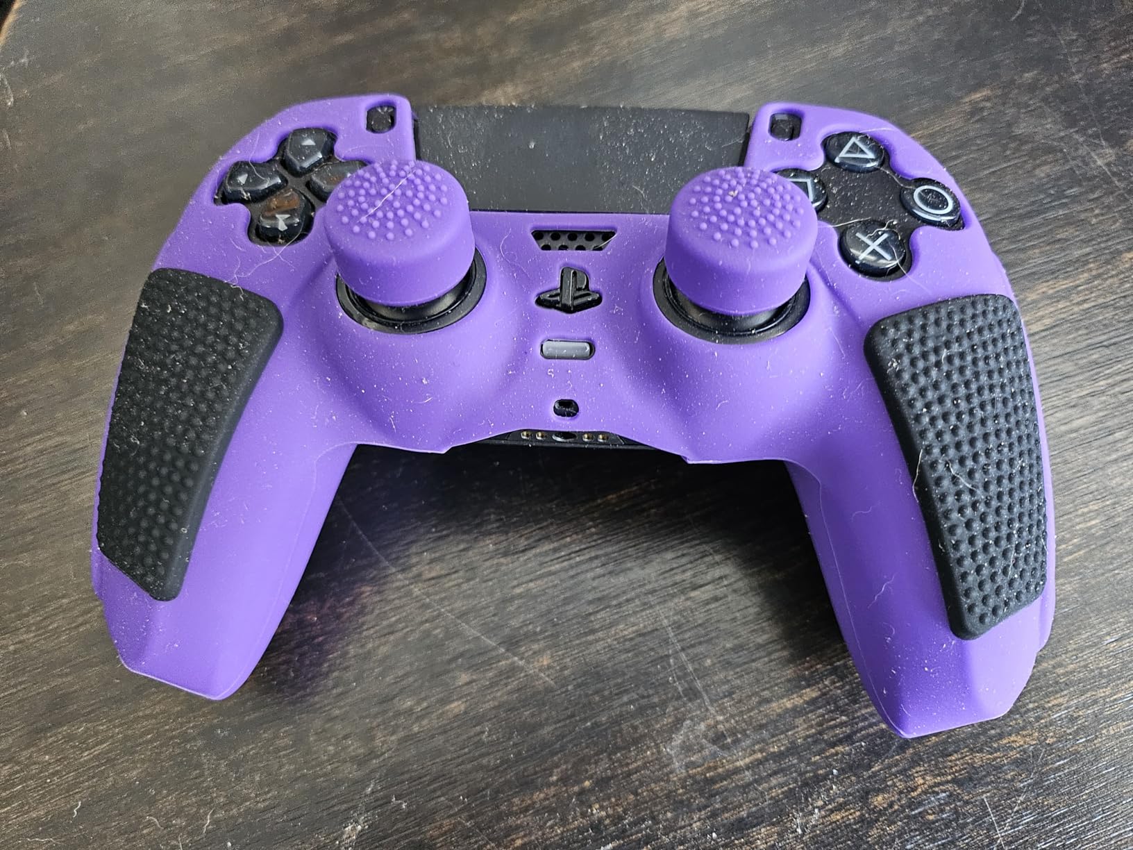 SIKEMAY Anti-Slip PS5 Controller Skin, Soft Thicken Non-Slip Studded Silicone Gel Grip Protective Cover Case for PlayStation 5 Controller Grip, 2 Pack with 8 x Thumb Grip Caps customer photo 1