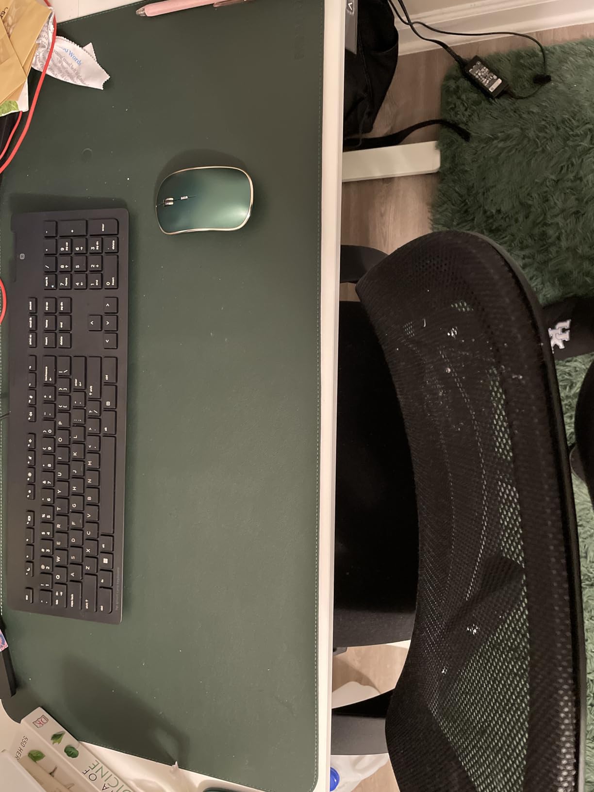 RENMTURE Dual-Sided Mouse Pad, Natural Cork & PU Leather Large Desk Pad for Office and Home Work, Desk Protector Non-Slip, Waterproof, Easy Clean customer photo 2