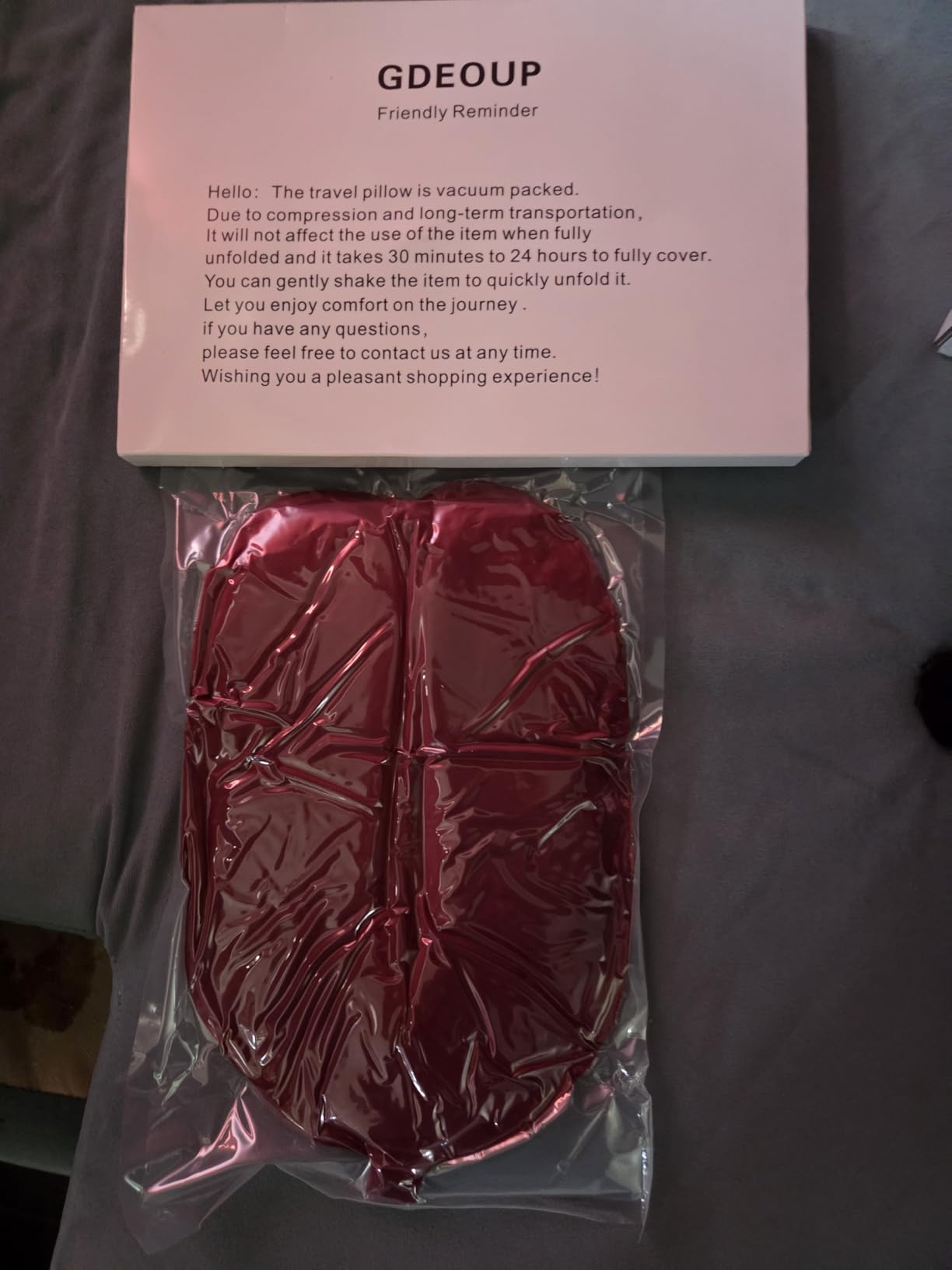 Travel Pillow 100% Pure Comfortable U Shape Memory Foam Pillows Neck and Head Support Portable Travel Neck Pillow Suitable for Planes Airplane for Traveling,Train,Self-Drivingng Car,(Grey) customer photo 2