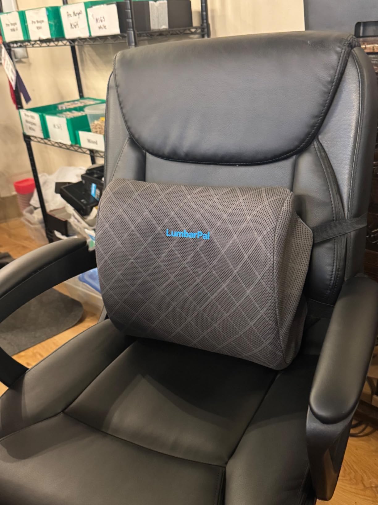 Lumbar Support Pillow for Office Chair Back Support Lumbar Pillow for Car, Gaming, Office Chair - Improve Sitting Posture & Back Pain Relief, Memory Foam, Adjustable Straps, Grey customer photo 2