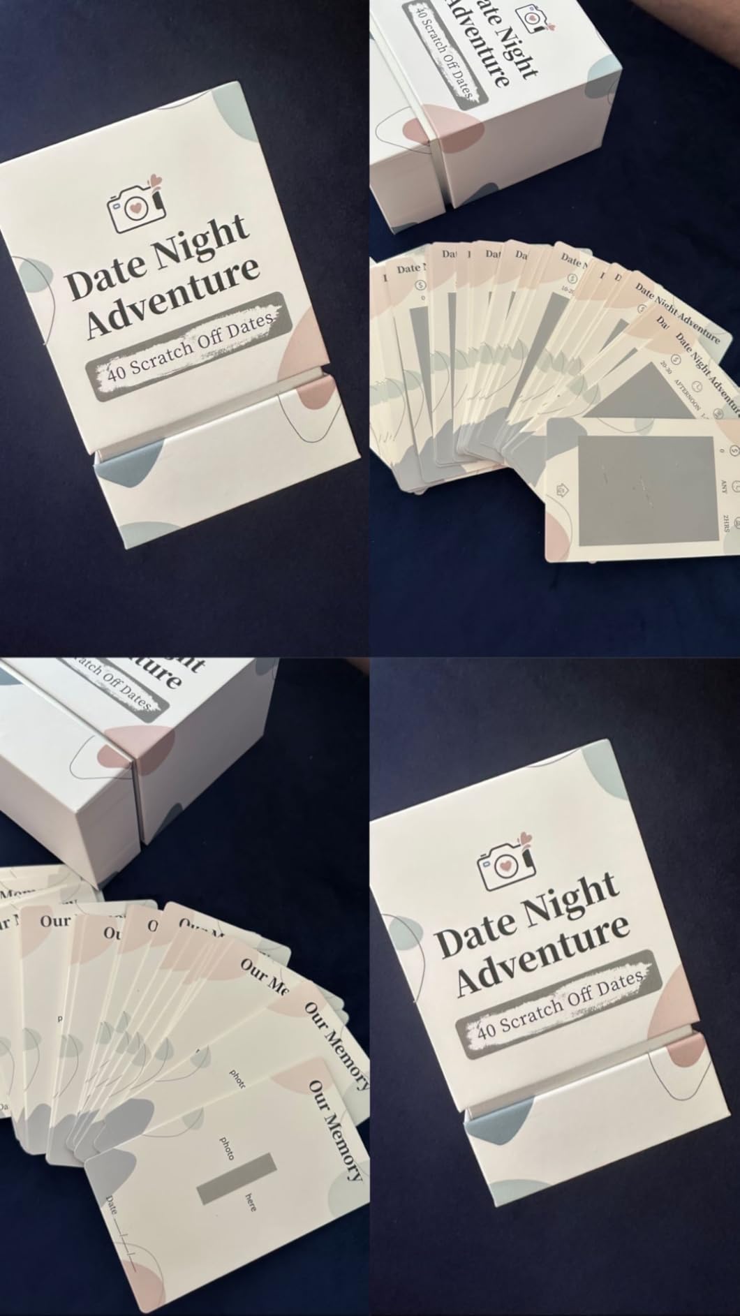 40 Fun Date Night Scratch Off Card Game Ideas, Romantic Wedding Anniversary Couple Gifts for Him, Her, Men, Boyfriend, Girlfriend, Bride, Husband, Wife, Couples Gifts for Bridal Shower, Engagement customer photo 2