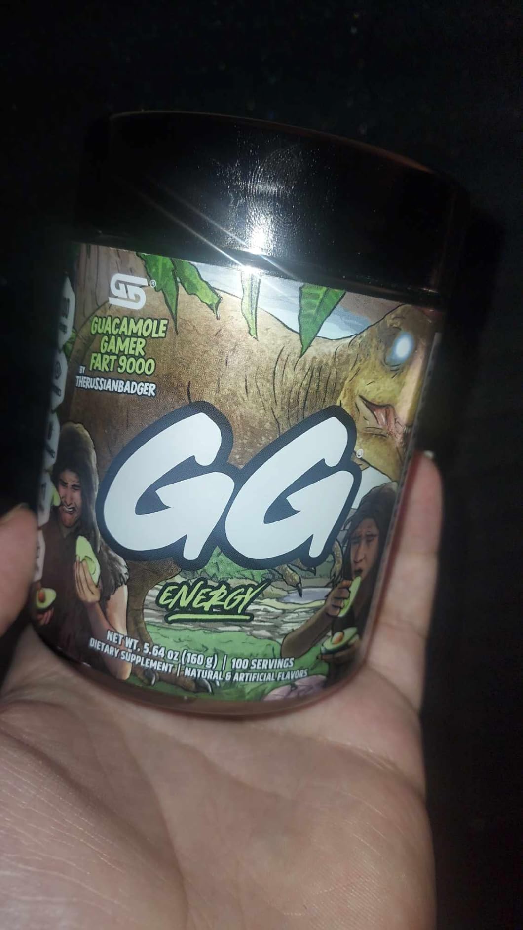 GG Energy - Guacamole Gamer Fart 9000 by TheRussianBadger (100 Servings) - Keto Friendly Gaming Energy and Nootropic Blend, Sugar Free + Organic Caffeine + Vitamins, Powder Drink customer photo 1