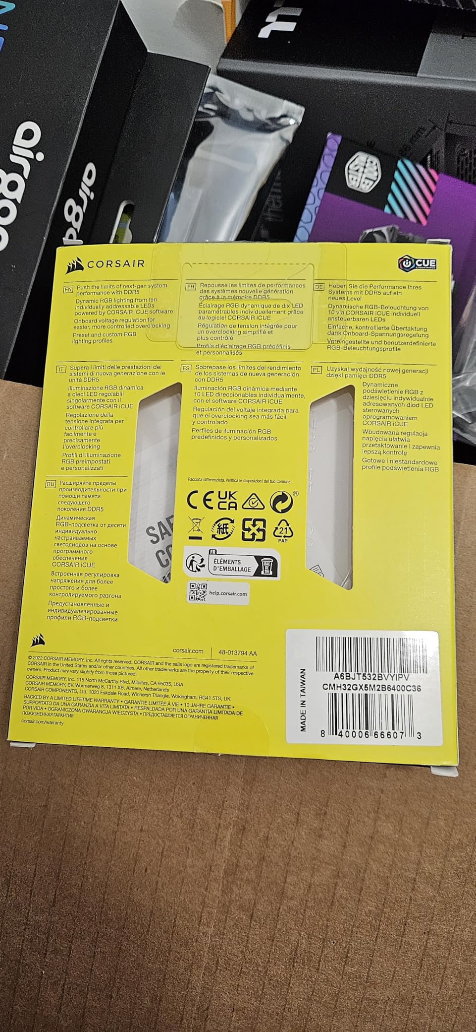 CORSAIR VENGEANCE RGB DDR5 RAM 32GB (2x16GB) 6400MHz CL36-48-48-104 1.35V Intel XMP 3.0 Desktop Computer Memory - Black customer photo 2