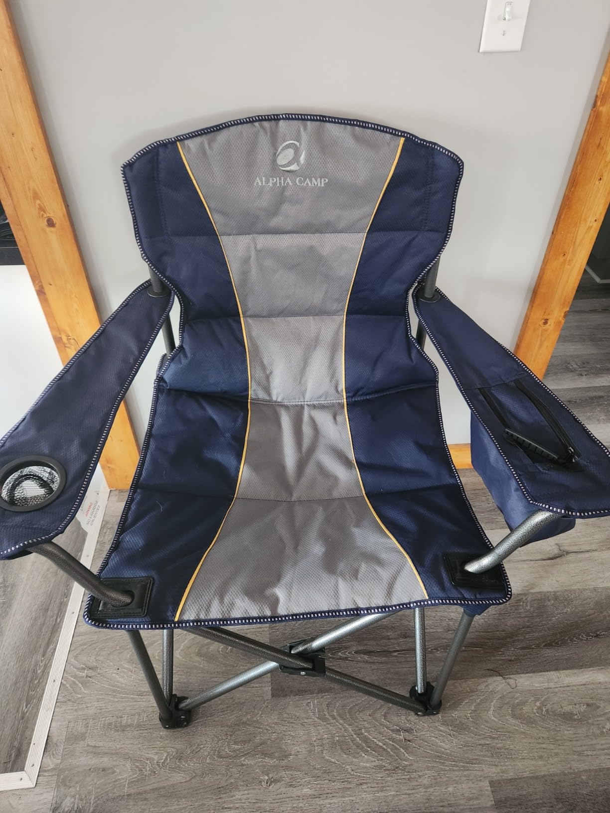 ALPHA CAMP Oversized Folding Camping Chair, Heavy Duty Portable Lawn Chairs with Cooler Bag, Side Pocket & Cup Holder, Folding Chairs for Outside Support 450 LBS customer photo 2