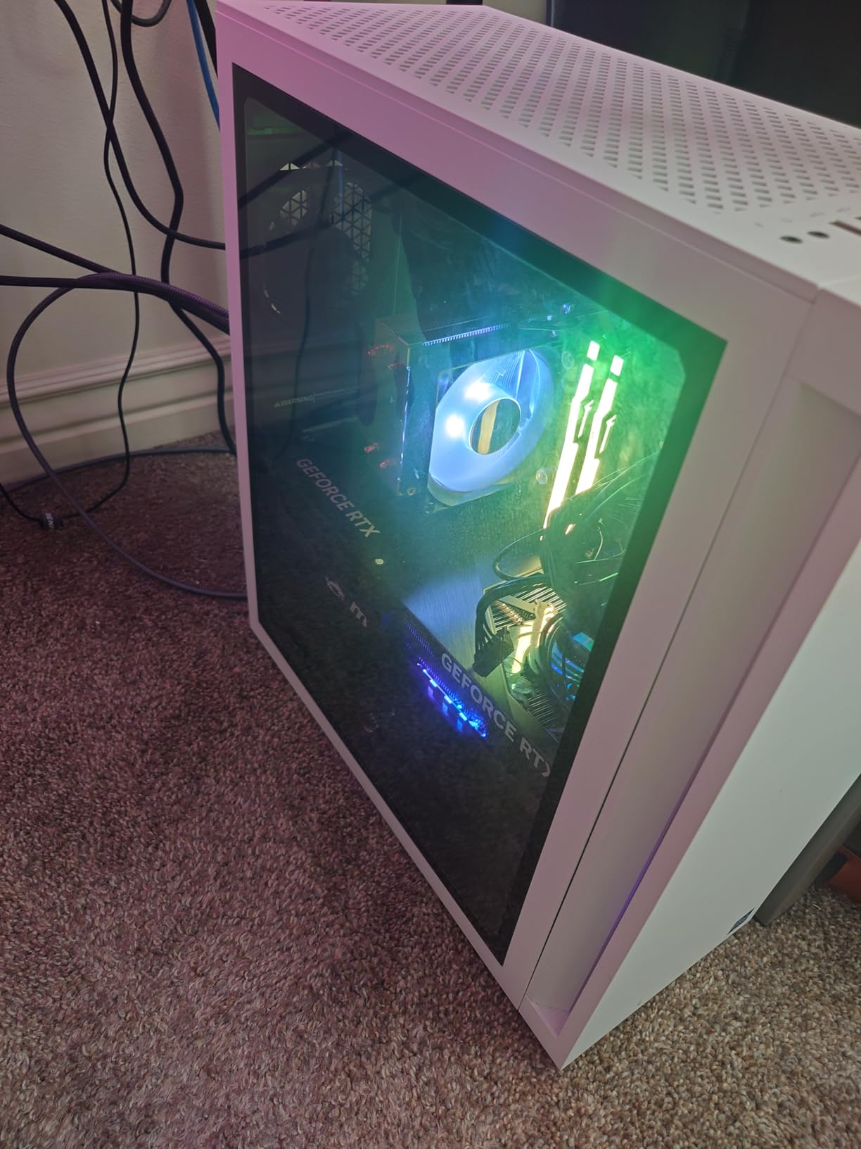 Bangfun 16Pin GPU RTX 4070 Super Power Adapter Cable 90 Degree, PCIE 5.0 16Pin Male to 2X8Pin Female Right Angled 12VHPWR GPU Extension Cable for Geforce RTX 4070 5070 Ti RTX 5080-13inch Black customer photo 2