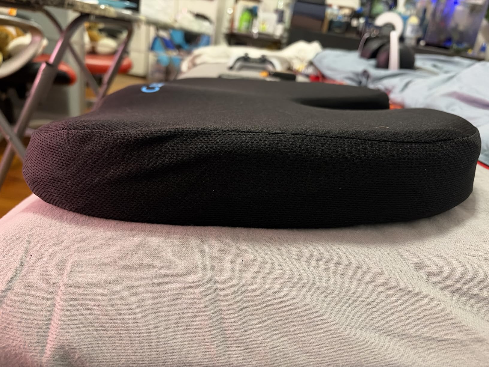 Office Chair Seat Cushion, Cooling Gel Enhanced Memory Foam Cushion for Long Sitting - Back, Sciatica, Coccyx, Tailbone Pain Relief Pillow - for Office, Gaming, Car, Wheelchair - Black, X-Large customer photo 2